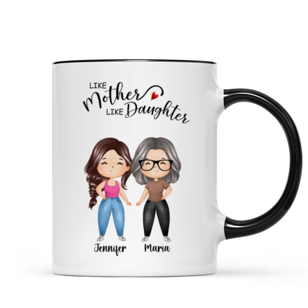 Like Mother Like Daughter Watercolor Mom & Daughter Personalized Mug