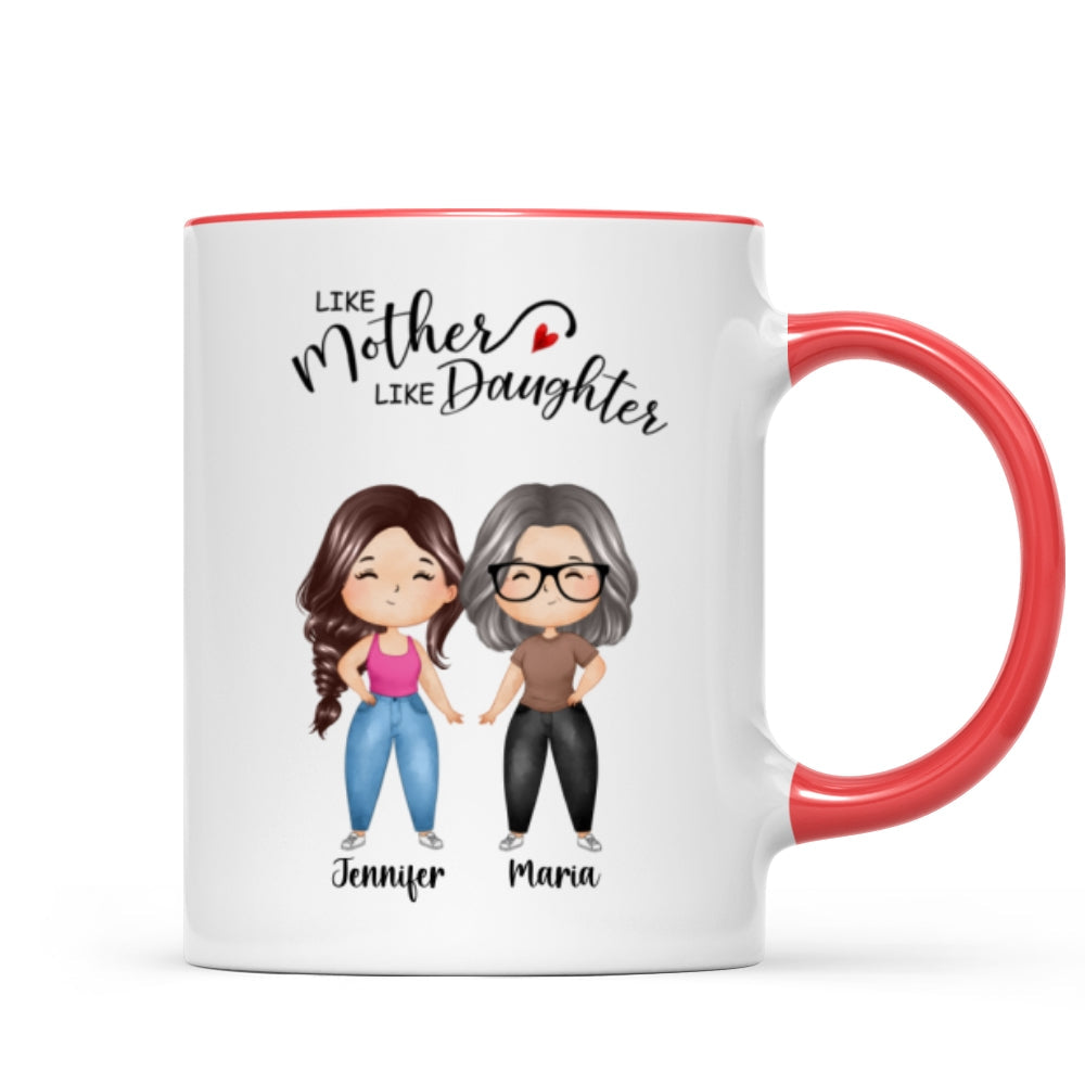 Like Mother Like Daughter Watercolor Mom & Daughter Personalized Mug