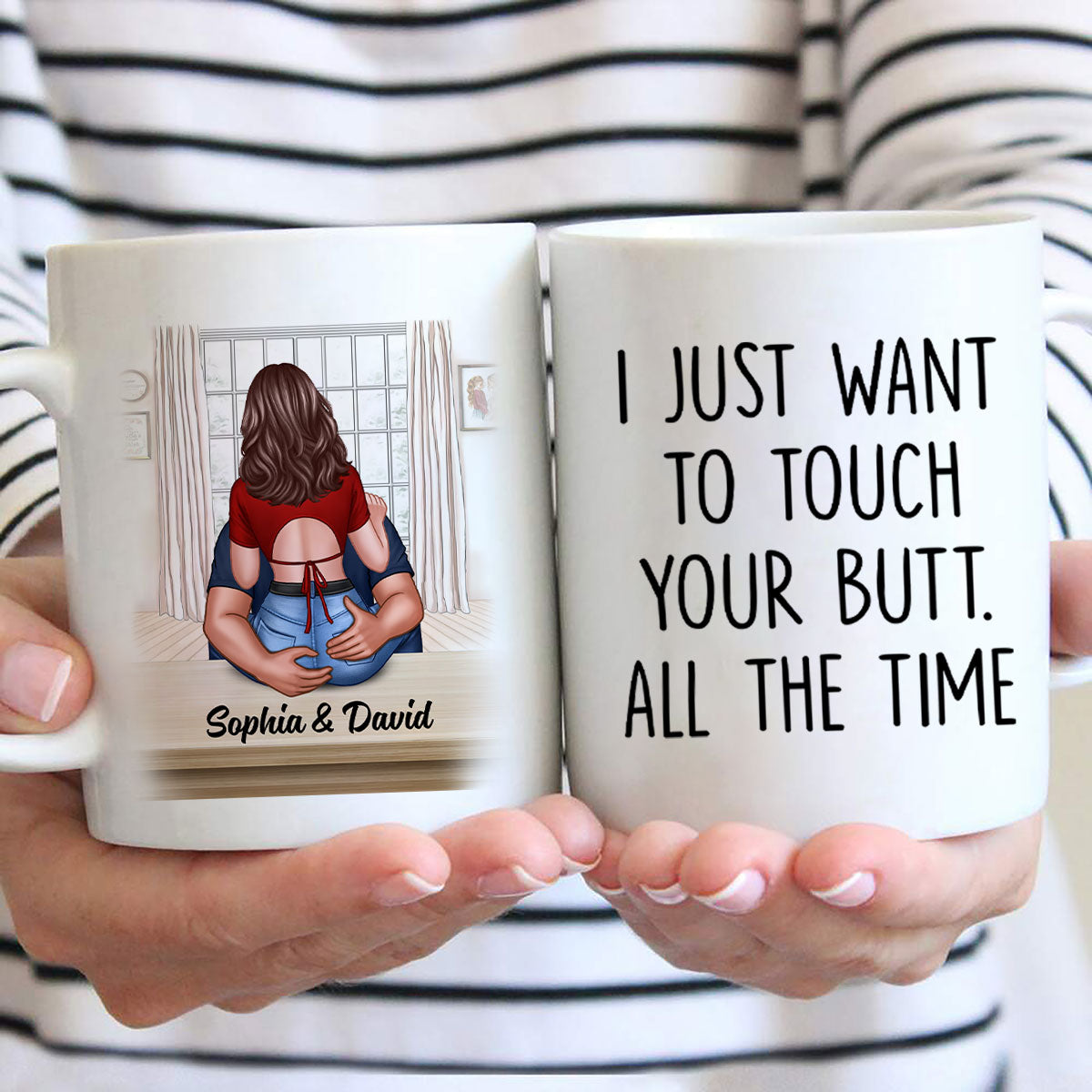 You're Hotter Than This Coffee Man Embracing Woman Back View Personalized Mug