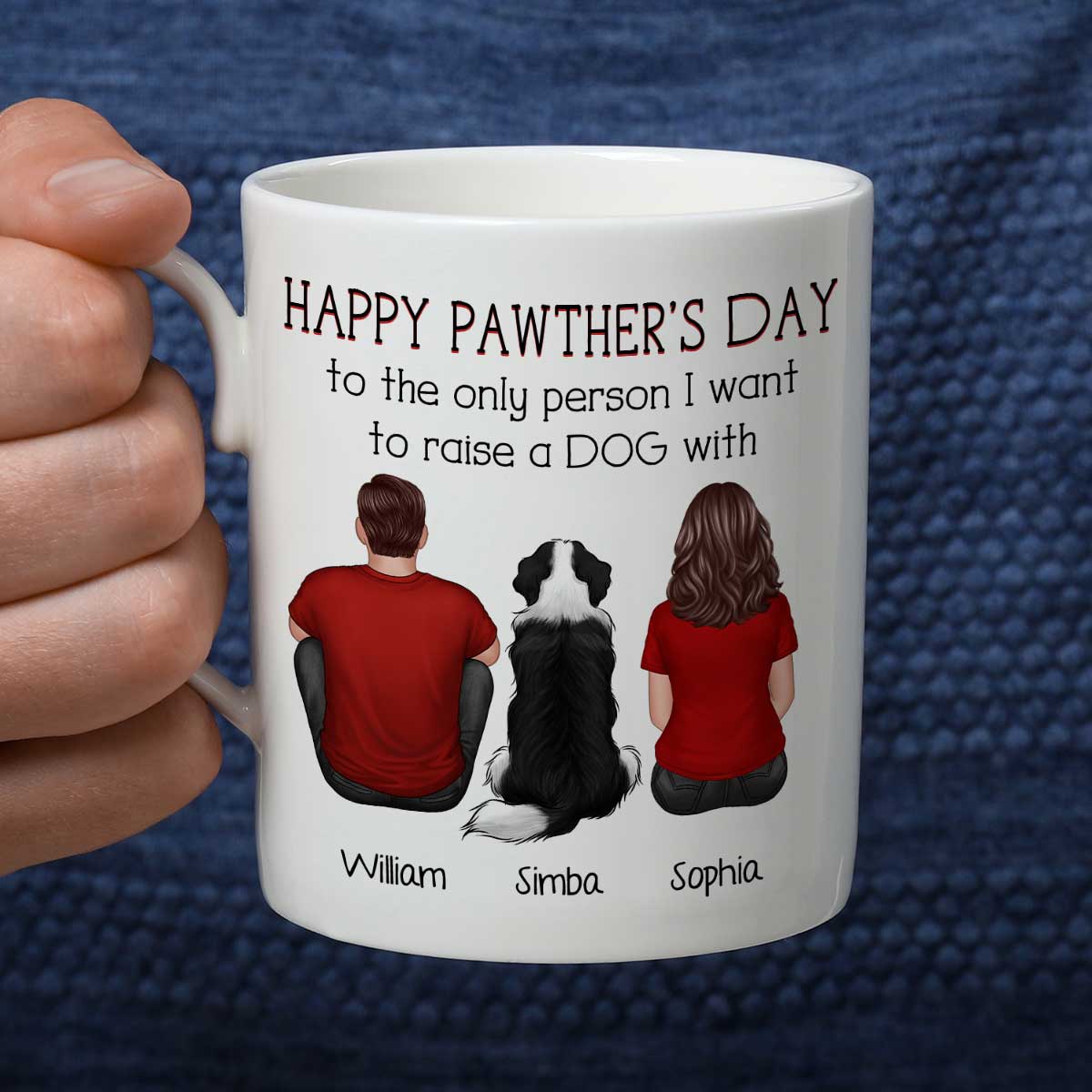 Happy Pawther's Day To The Person I Want To Raise A Dog Cat With Personalized Mug, Father's Day Gift For Dog Cat Dad