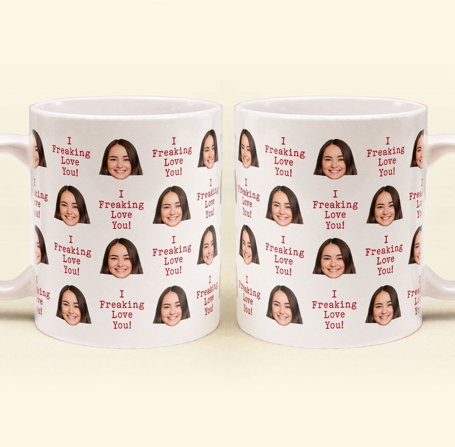 Custom Photo I Freaking Love You - Personalized Ceramic Mug - Gift For Couple, Husband Wife NH96