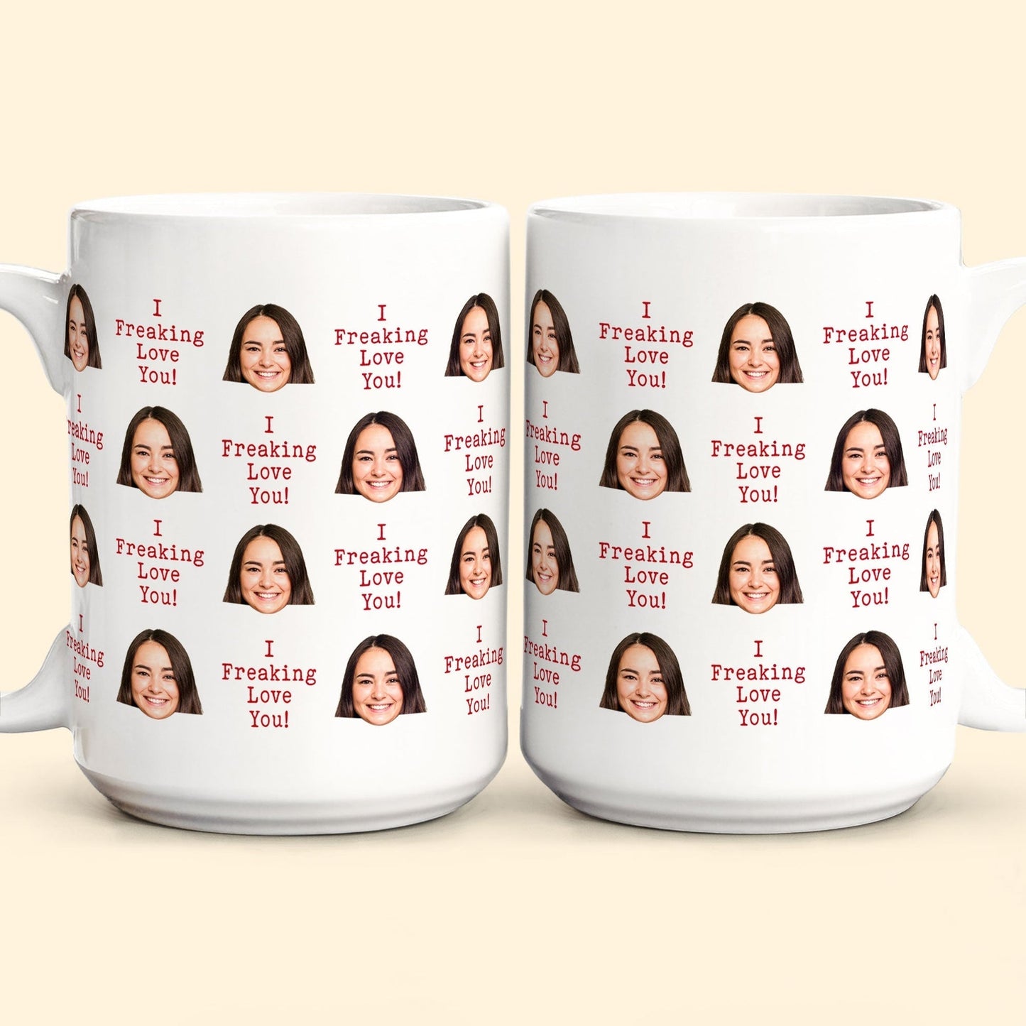 Custom Photo I Freaking Love You - Personalized Ceramic Mug - Gift For Couple, Husband Wife NH96
