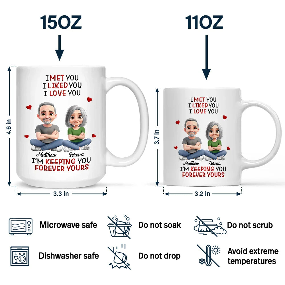 I Met You Liked You Love You Keeping You 3D Effect Couple - Personalized Mug