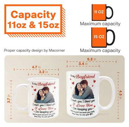 I Met You, I Liked You, I Love You - Personalized Photo Mug