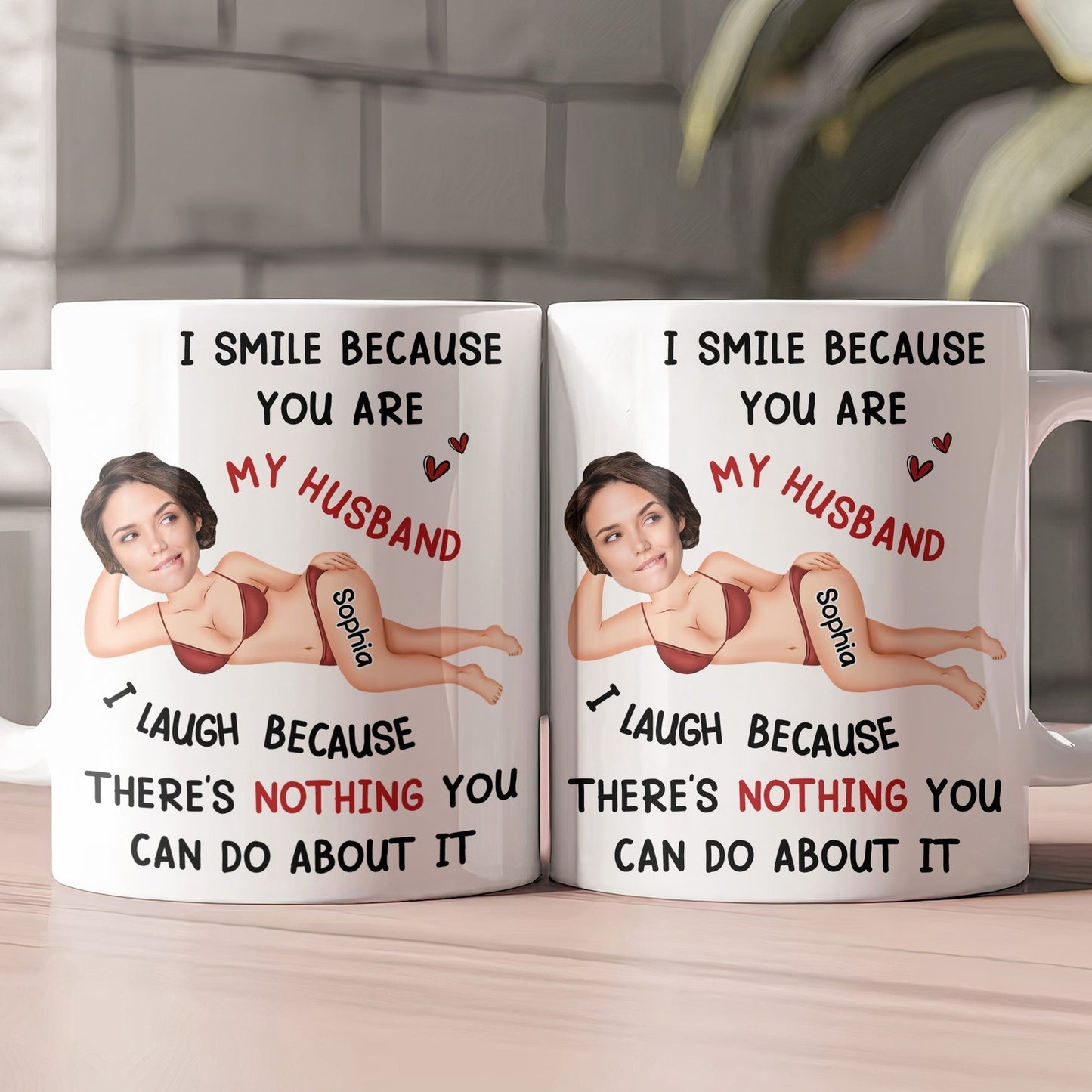 Personalized White Ceramic Mug Funny Husband Love Quote With Custom Photo Look Unique Valentine Gift