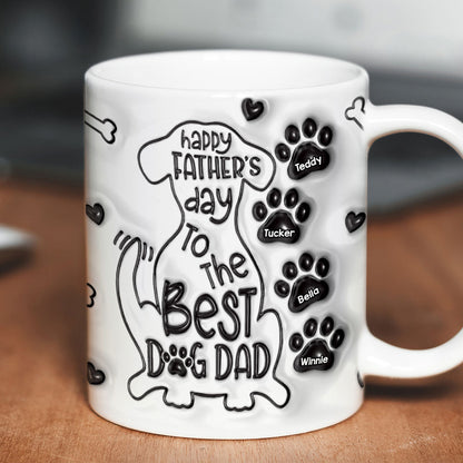 Happy Father Day To The Best Dog Dad Personalized 3D Inflated Printed Mug