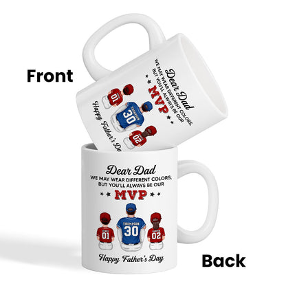 You'll Always Be My MVP Divided Funny Gift For Baseball Dad Personalized Mug