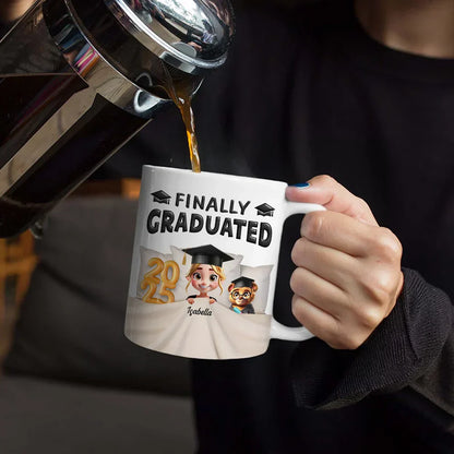 I Graduated! Can I Go Back To Bed Now - Personalized White Edge-to-Edge Mug
