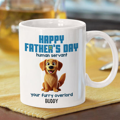 Happy Mother's Day Father's Day Human Servant Cartoon Funny Dogs Blue Tone Personalized Mug