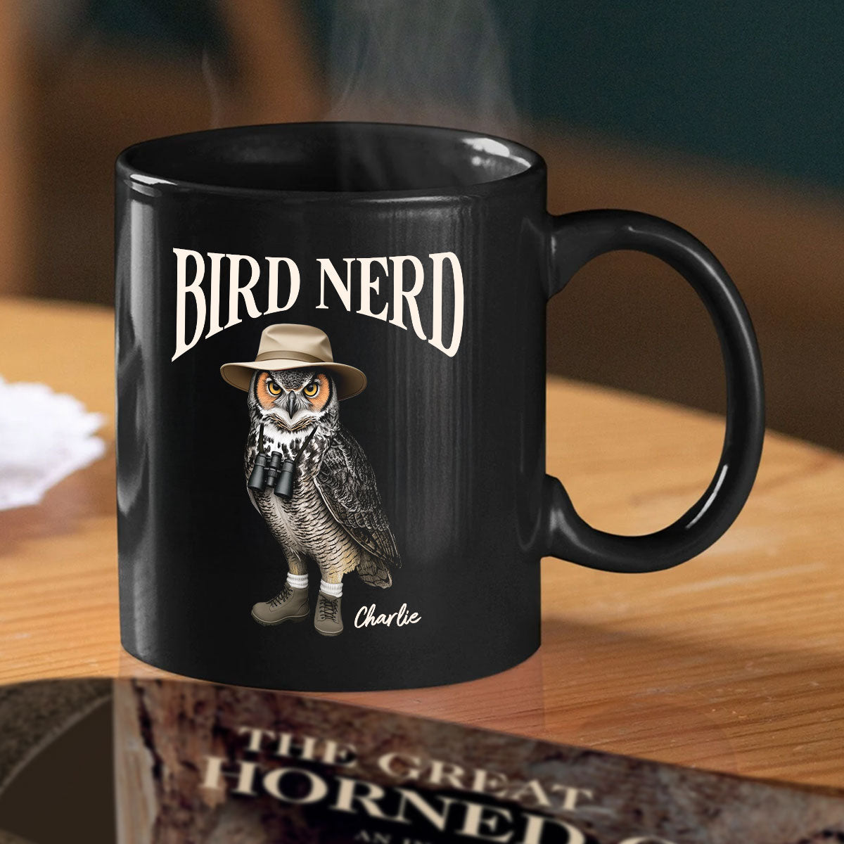 Bird Nerd Funny Bird Watcher, Bird Twitcher Gift for Bird Lover Personalized Black Mug