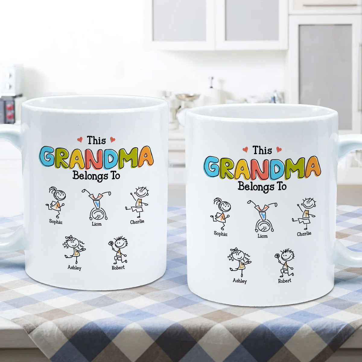 This Grandma Belongs To Drawing Personalized Mug