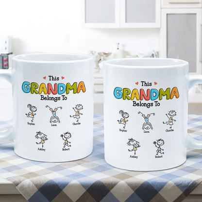 This Grandma Belongs To Drawing Personalized Mug
