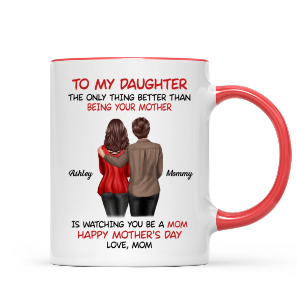 To My Daughter Happy Mother's Day Back View Mom Daughter Personalized Mug