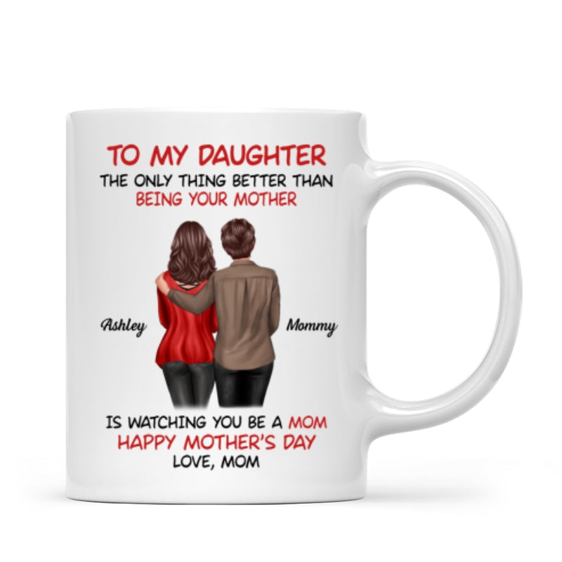 To My Daughter Happy Mother's Day Back View Mom Daughter Personalized Mug