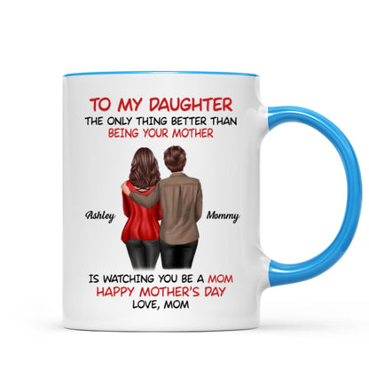 To My Daughter Happy Mother's Day Back View Mom Daughter Personalized Mug
