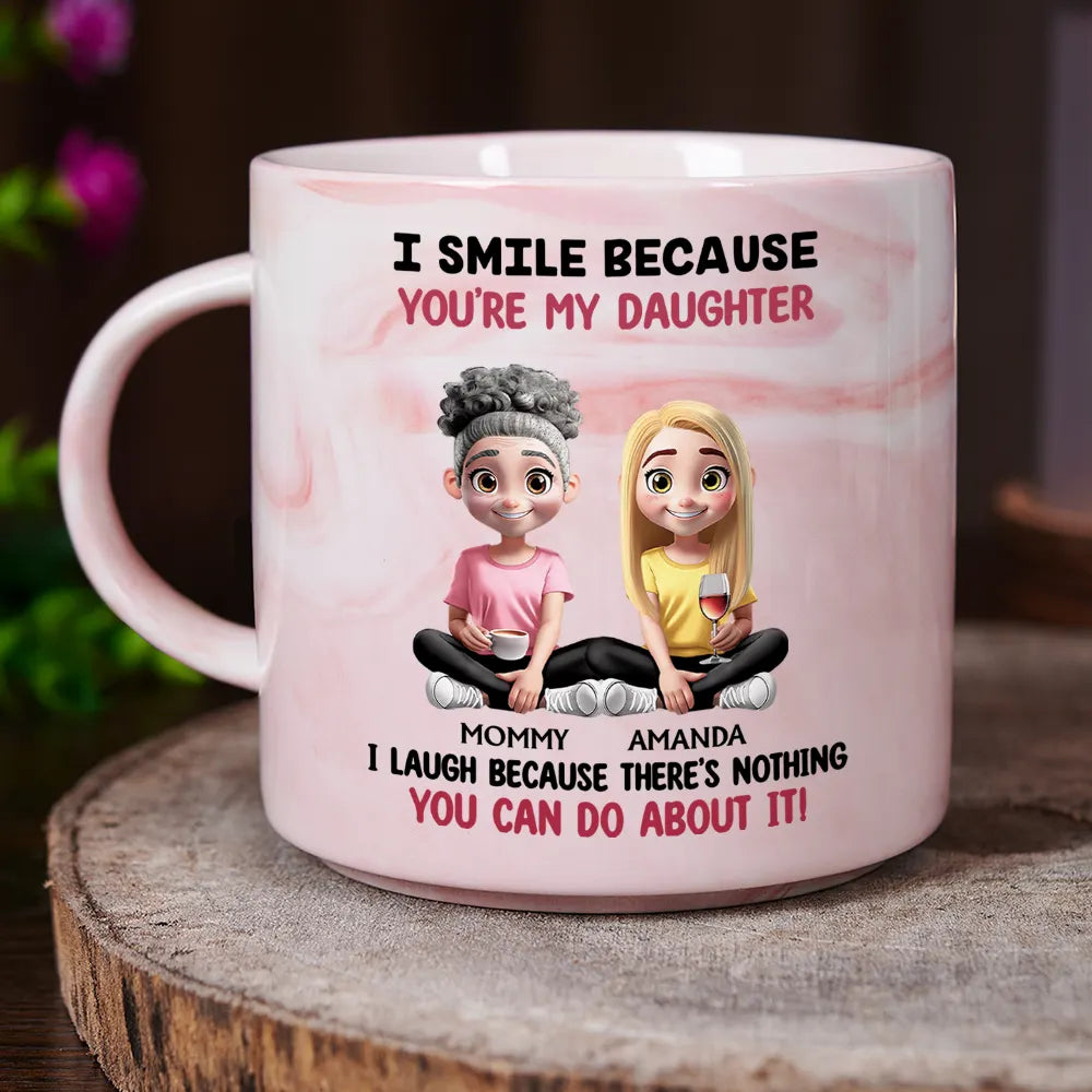 I Smile Because You Are My Daughter Son - Personalized Marble Mug