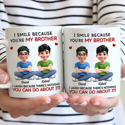 I Smile Because You Are My Sister Brother - Personalized Mug