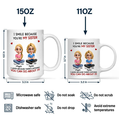 I Smile Because You Are My Sister Brother - Personalized Mug