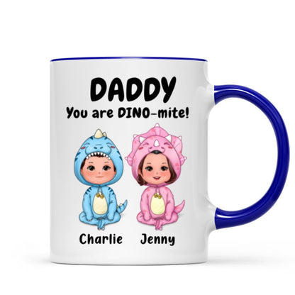 Daddy Mommy Grandpa Grandma You Are DINO-mite Dinosaur Kids Personalized Mug