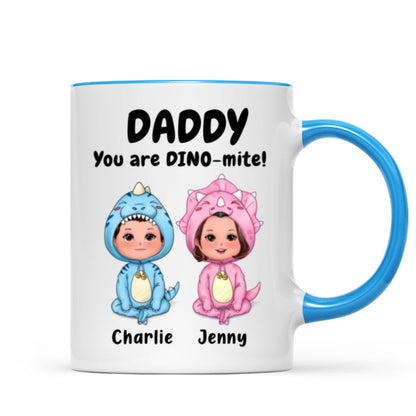 Daddy Mommy Grandpa Grandma You Are DINO-mite Dinosaur Kids Personalized Mug