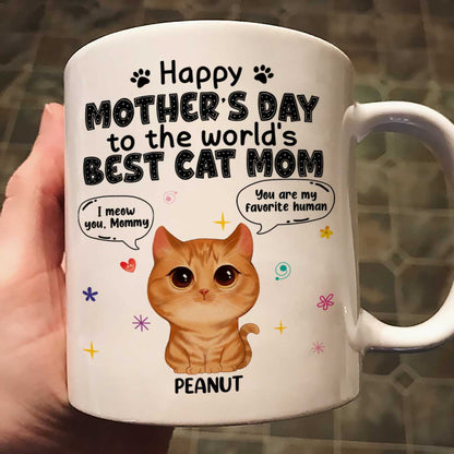 Watercolor Cute Cats Happy Mother's Day Cat Mom Watercolor Cute Cats Personalized Mug