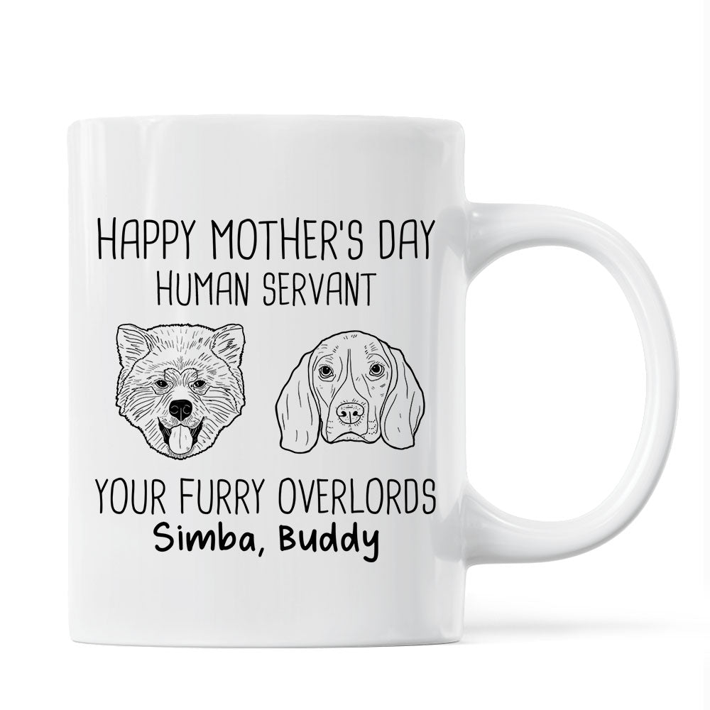 Good Morning Happy Mother's Day Dog Head Outline Personalized Mug