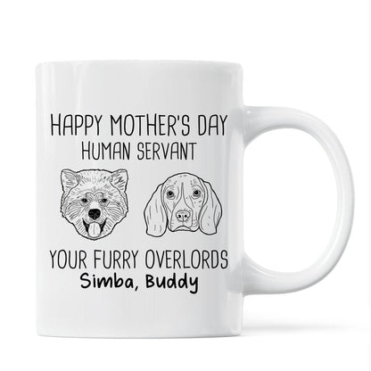 Good Morning Happy Mother's Day Dog Head Outline Personalized Mug
