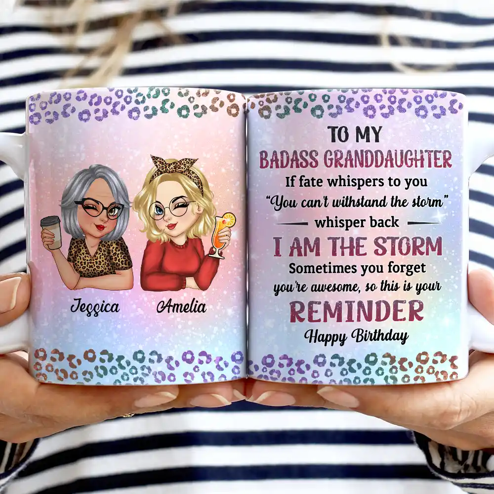 If Fate Whispers To You Daughter Granddaughter - Personalized White Edge-to-Edge Mug