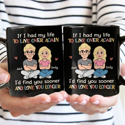 If I Had My Life To Live Over Again Retro Couple - Personalized Mug