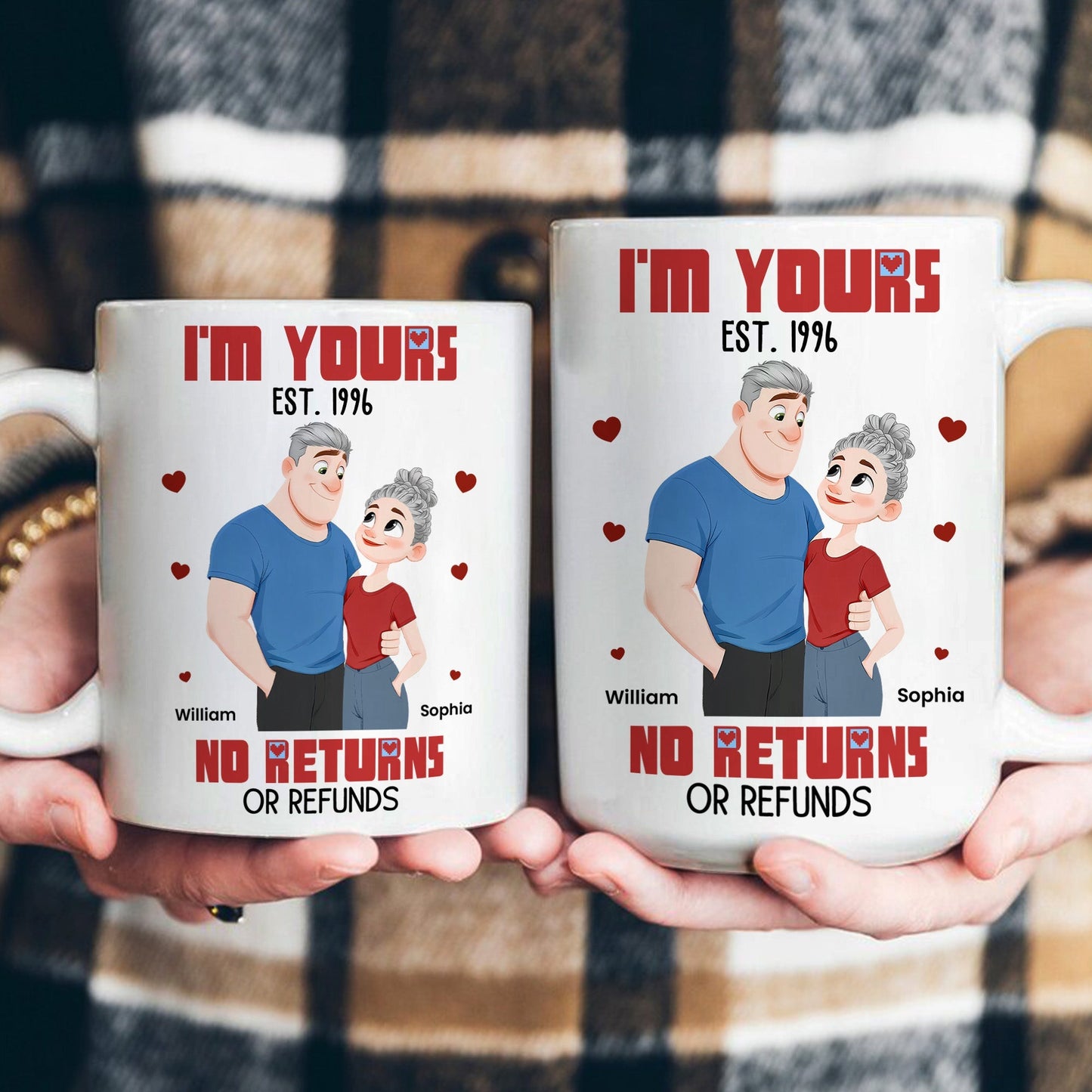 I'm Yours No Returns Or Refunds New Version Cartoon Couple - Personalized Mug