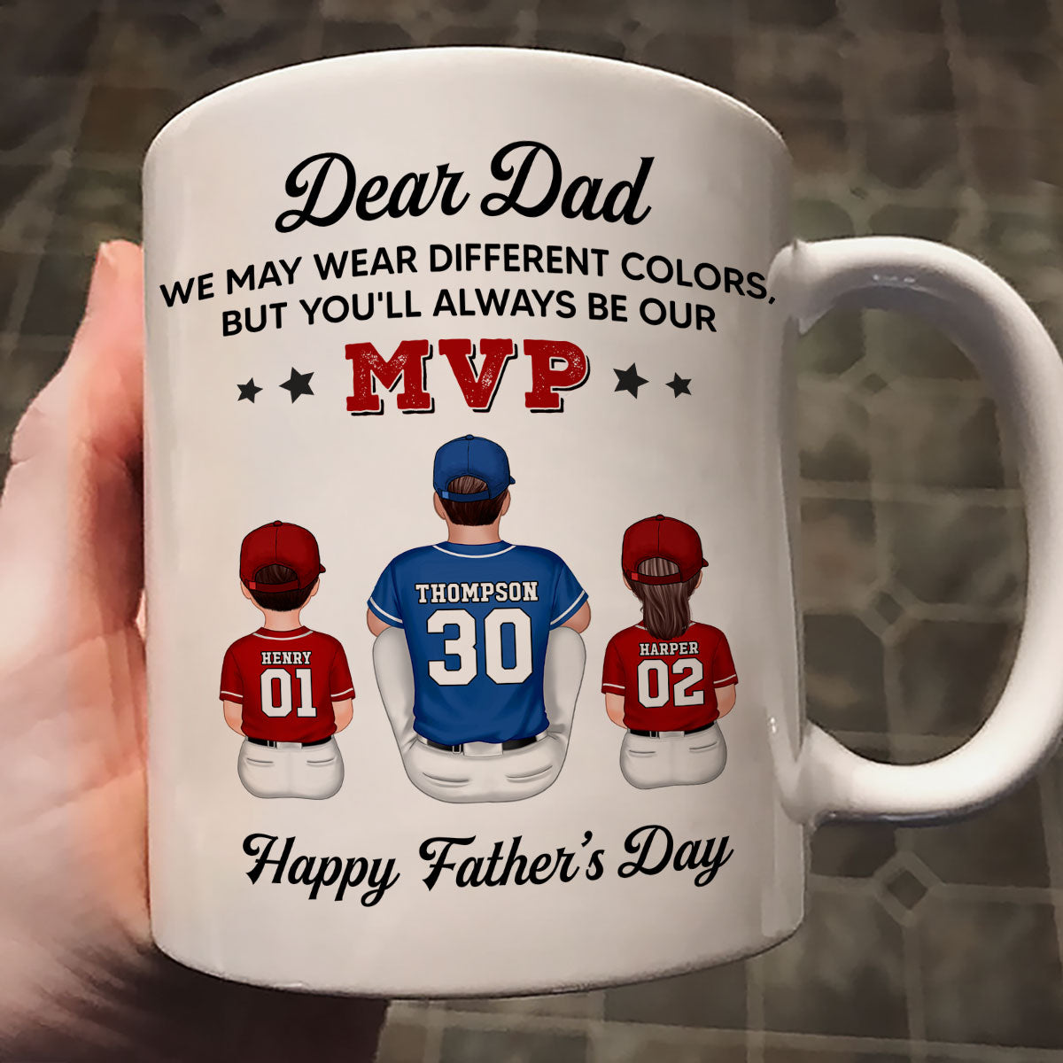 You'll Always Be My MVP Divided Funny Gift For Baseball Dad Personalized Mug
