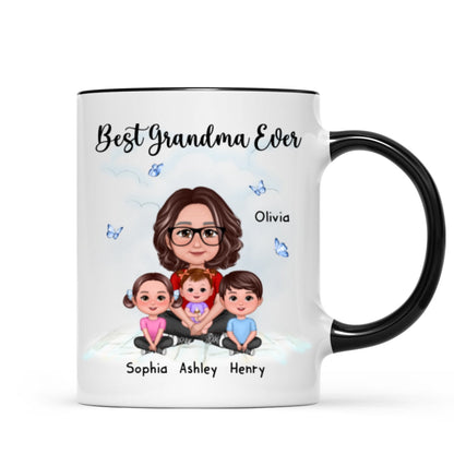 Best Grandma Ever Sitting Crossed Legs Personalized Mug