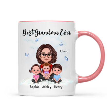 Best Grandma Ever Sitting Crossed Legs Personalized Mug