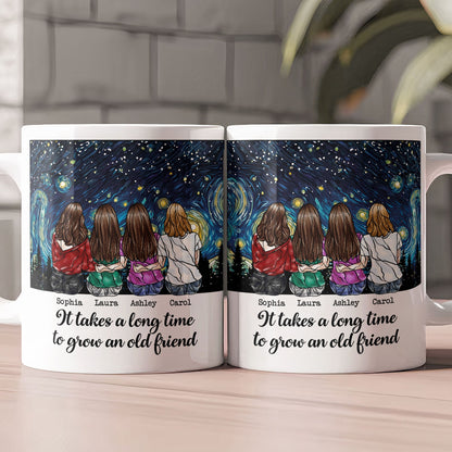 It Takes A Long Time To Grow An Old Friend Stained Glass Effect Style - Personalized Mug