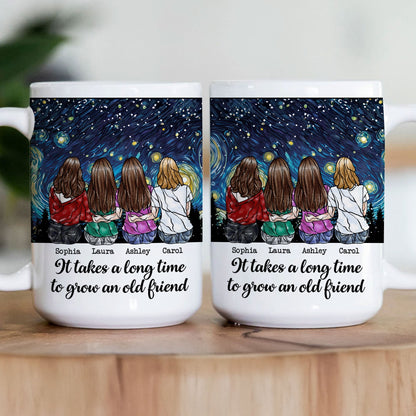 It Takes A Long Time To Grow An Old Friend Stained Glass Effect Style - Personalized Mug