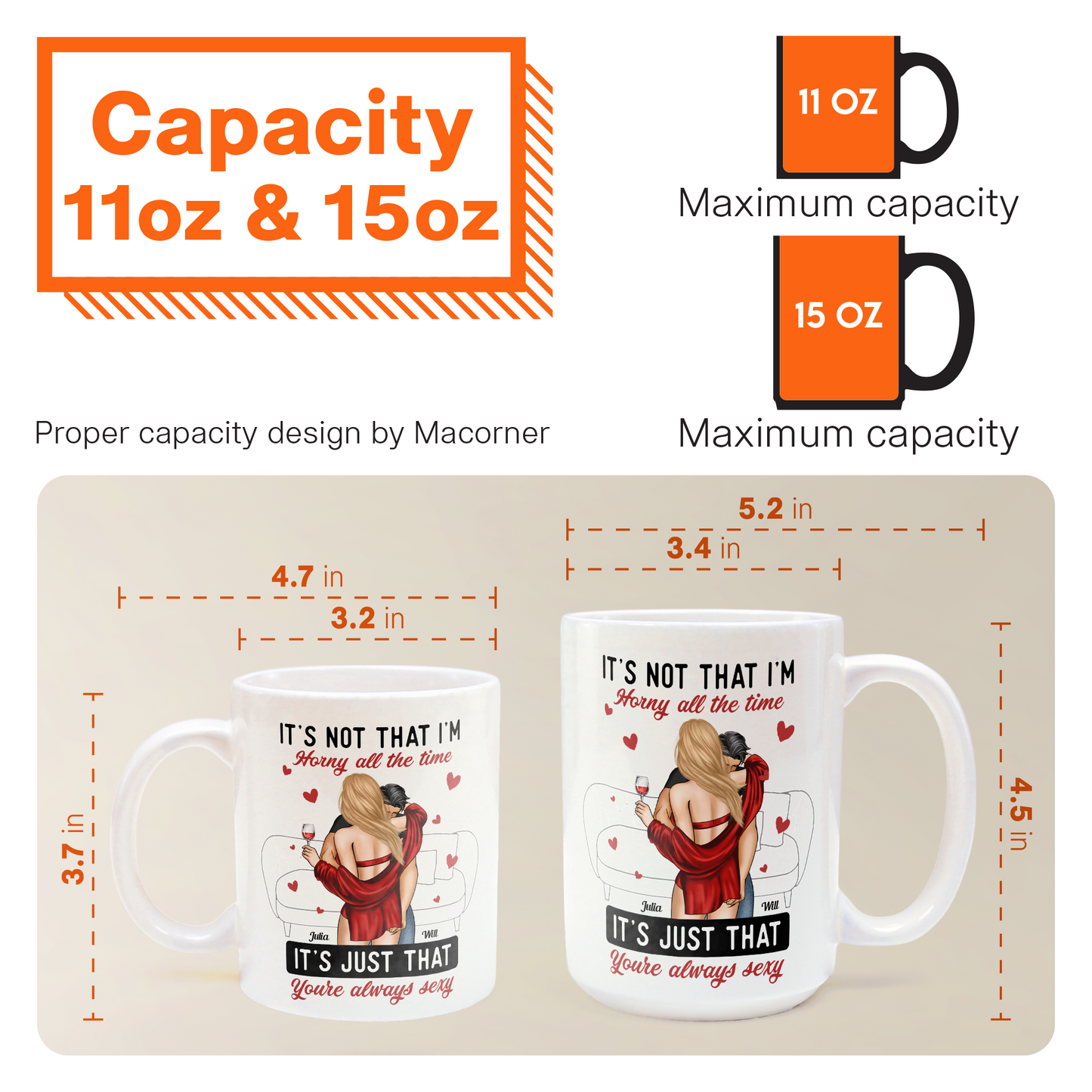 It's Not I'm Horny It's Just That You're Sexy - Personalized Mug