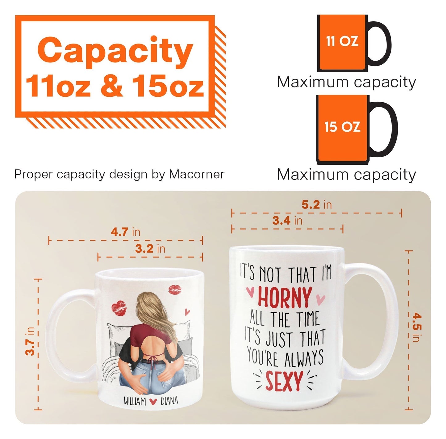 It's Not That I'm Horny All The Time - Personalized Mug - Anniversary Gifts For Her, Wife, Girlfriend