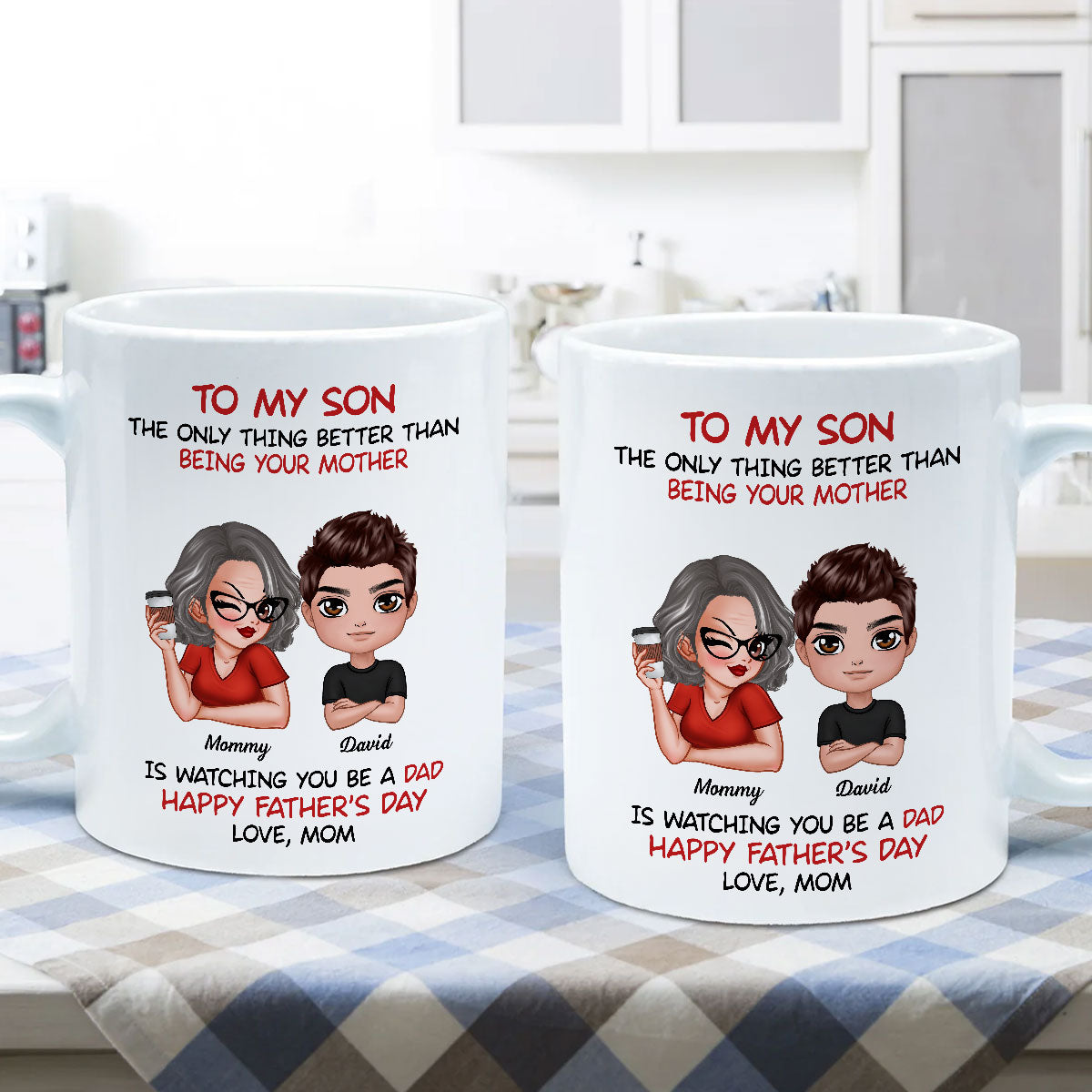 To My Son From Mom Happy Father's Day Personalized Mug