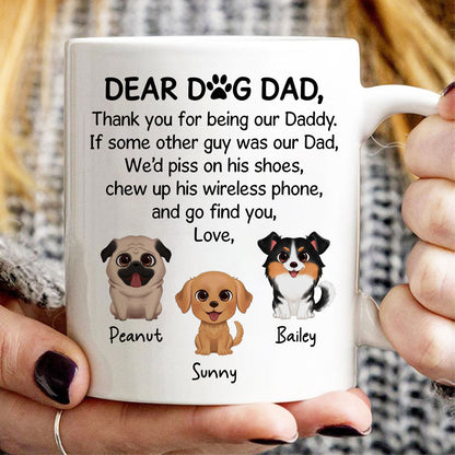 Watercolor Cute Dogs Dear Dog Dad Gift Personalized Mug