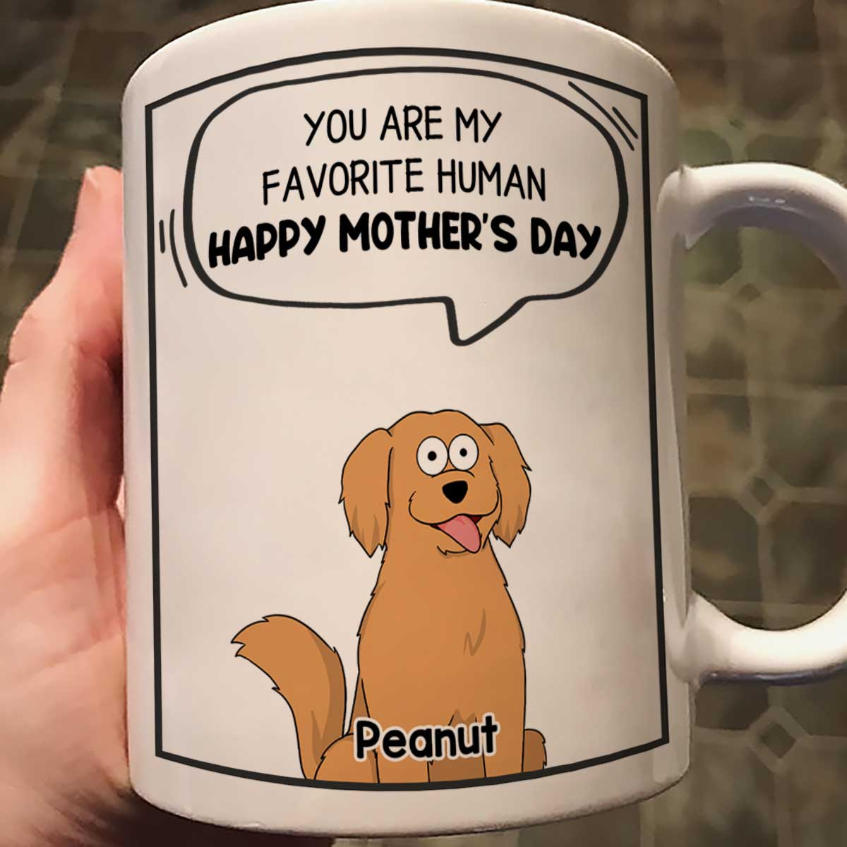 Mom You Are My Favorite Human Happy Mother's Day Conversation Box Gift For Dog Mom Personalized Mug