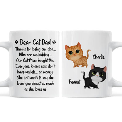 Our Cat Mom Bought This Father's Day Gift Watercolor Cute Cats Walking Personalized Mug