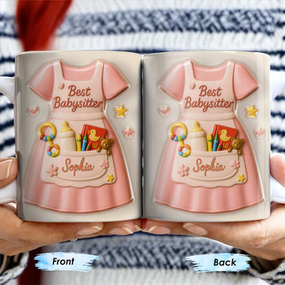 Best Babysitter With Children's Toys And Dress Design - Personalized Custom Coffee Mug - JBS001_MG