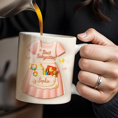 Best Babysitter With Children's Toys And Dress Design - Personalized Custom Coffee Mug - JBS001_MG