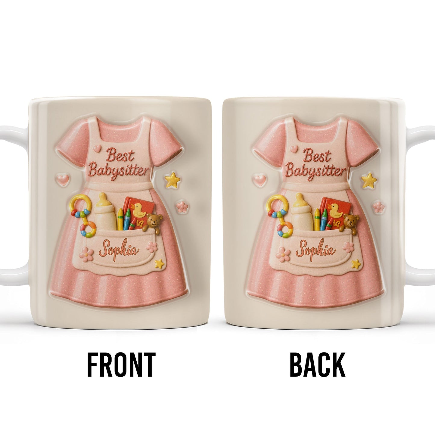 Best Babysitter With Children's Toys And Dress Design - Personalized Custom Coffee Mug - JBS001_MG