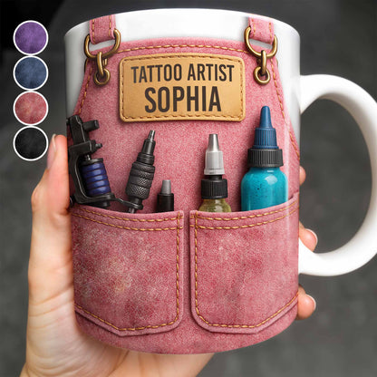 Tattoo Artist Customized Name With Tattoo Machines And Ink Bottles - Personalized Custom Coffee Mug - JBS002_MG