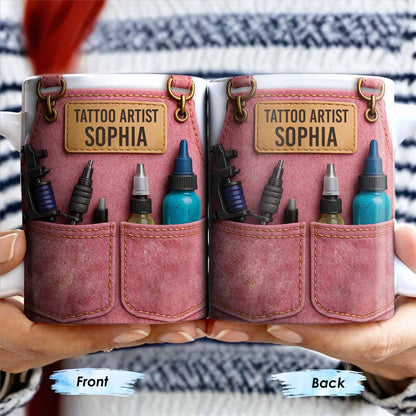 Tattoo Artist Customized Name With Tattoo Machines And Ink Bottles - Personalized Custom Coffee Mug - JBS002_MG
