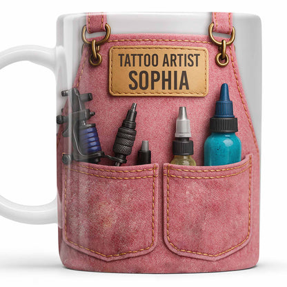 Tattoo Artist Customized Name With Tattoo Machines And Ink Bottles - Personalized Custom Coffee Mug - JBS002_MG
