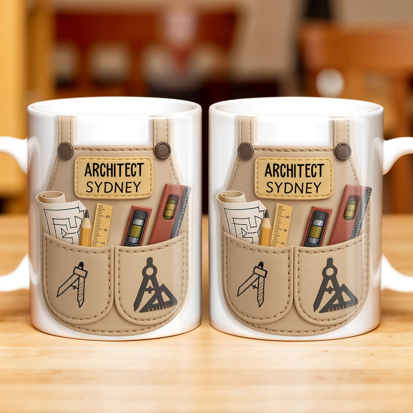 Celebrate Your Creativity With Blueprint And Tools Design - Personalized Custom Coffee Mug - JBS004_MG