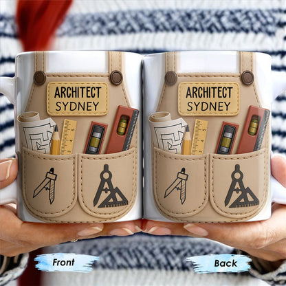 Celebrate Your Creativity With Blueprint And Tools Design - Personalized Custom Coffee Mug - JBS004_MG