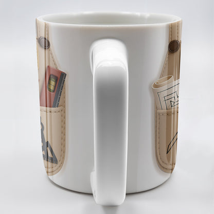 Celebrate Your Creativity With Blueprint And Tools Design - Personalized Custom Coffee Mug - JBS004_MG